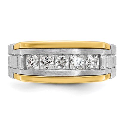 14k Two-tone Gold Men's 1 carat Diamond Complete Ring