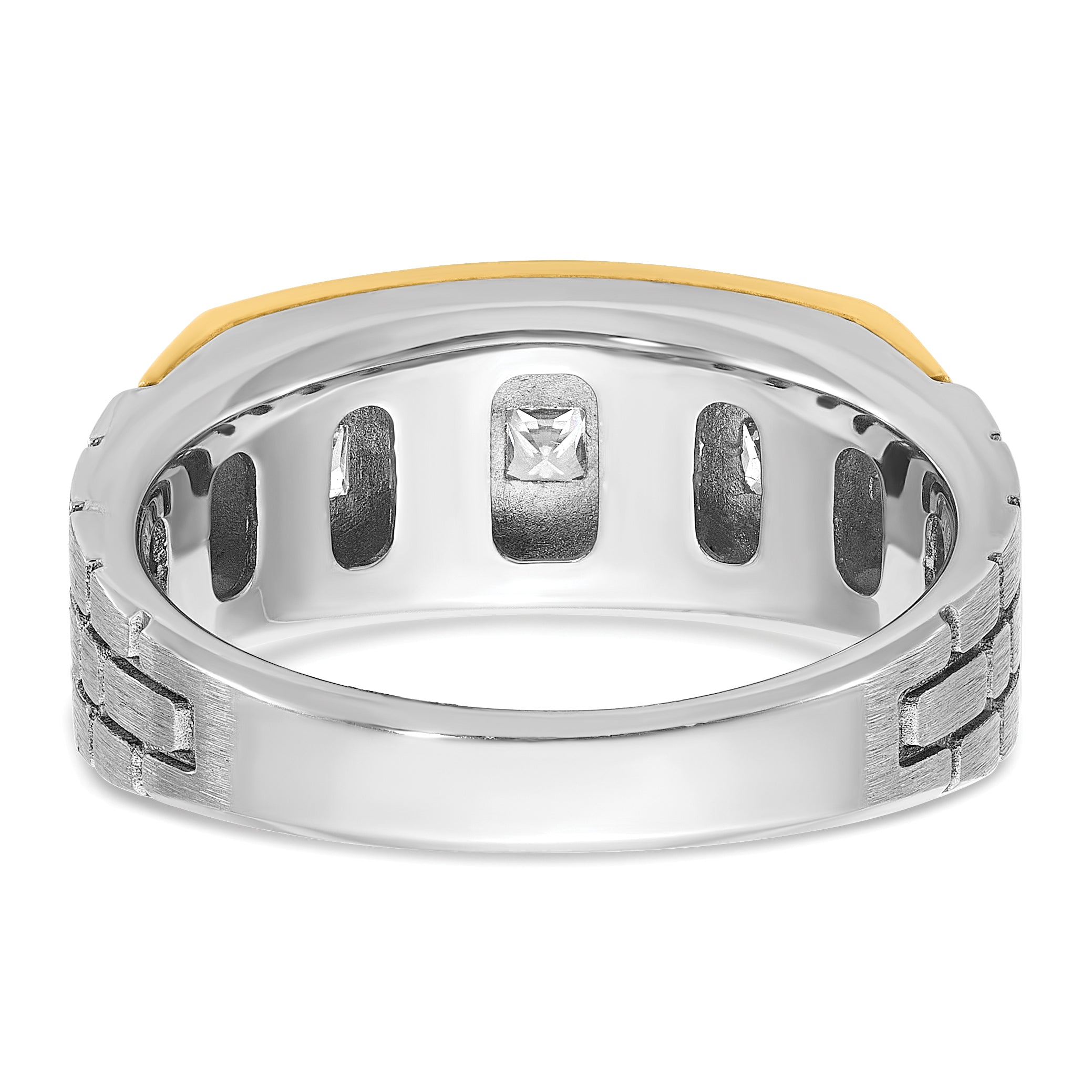 14k Two-tone Gold Men's 1 carat Diamond Complete Ring