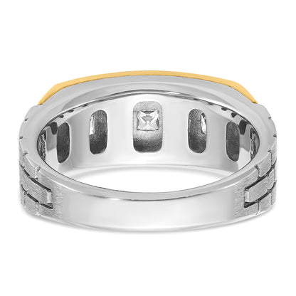 14k Two-tone Gold Men's 1 carat Diamond Complete Ring