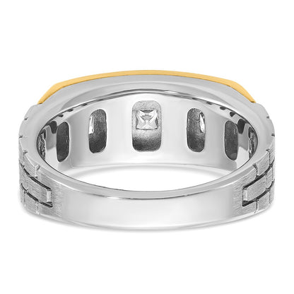 14k Two-tone Gold Men's 1 carat Diamond Complete Ring