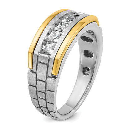 14k Two-tone Gold Men's 1 carat Diamond Complete Ring