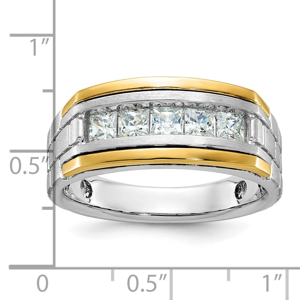 14k Two-tone Gold Men's 1 carat Diamond Complete Ring
