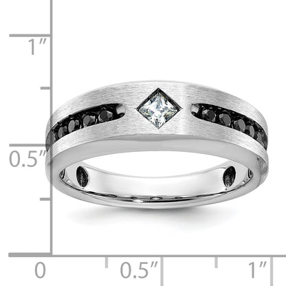 10K Yellow Gold Ibgoodman Men'S Polished Satin And Grooved Square Stone Center Ring Mounting