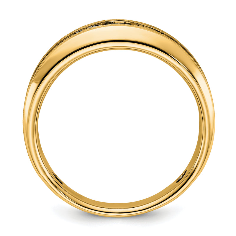 10K Yellow Gold Ibgoodman Men'S Polished And Brushed Diamond Ring Mounting