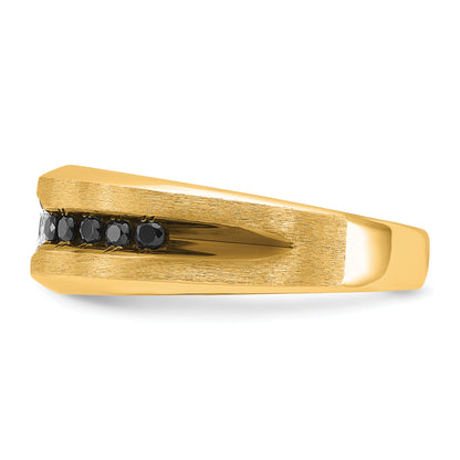 10K Yellow Gold Ibgoodman Men'S Polished And Brushed Diamond Ring Mounting