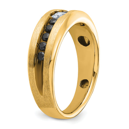 10K Yellow Gold Ibgoodman Men'S Polished And Brushed Diamond Ring Mounting