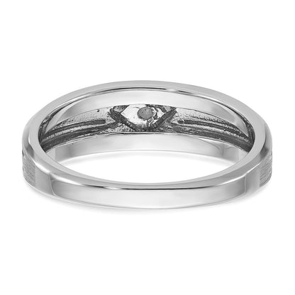 10K White Gold Ibgoodman Men'S W/Black Rhod Satin Diamond Complete Ring