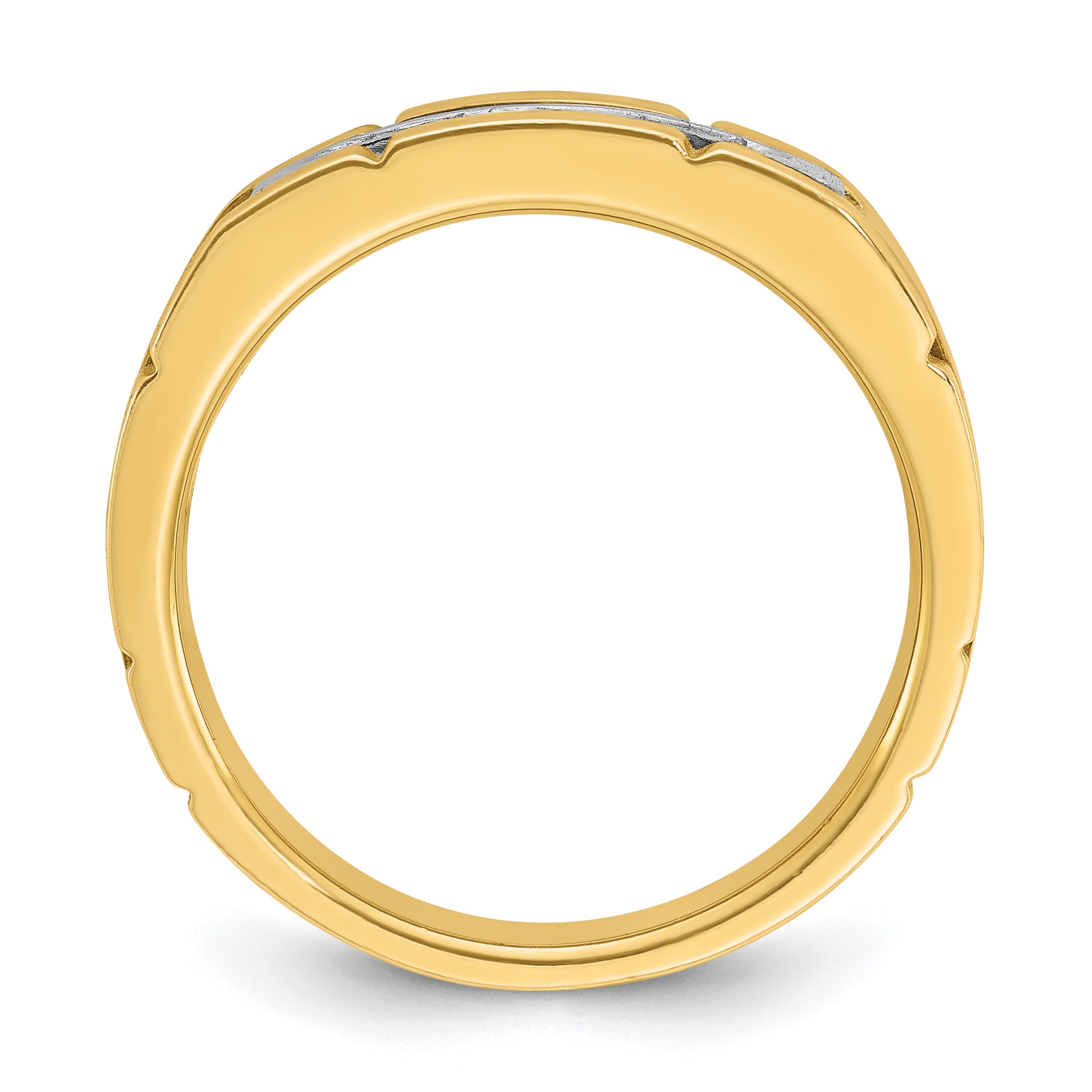 14k Two-tone Gold Men's 1/4 carat Diamond Complete Ring