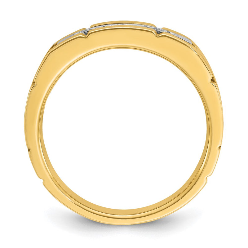 14k Two-tone Gold Men's 1/4 carat Diamond Complete Ring