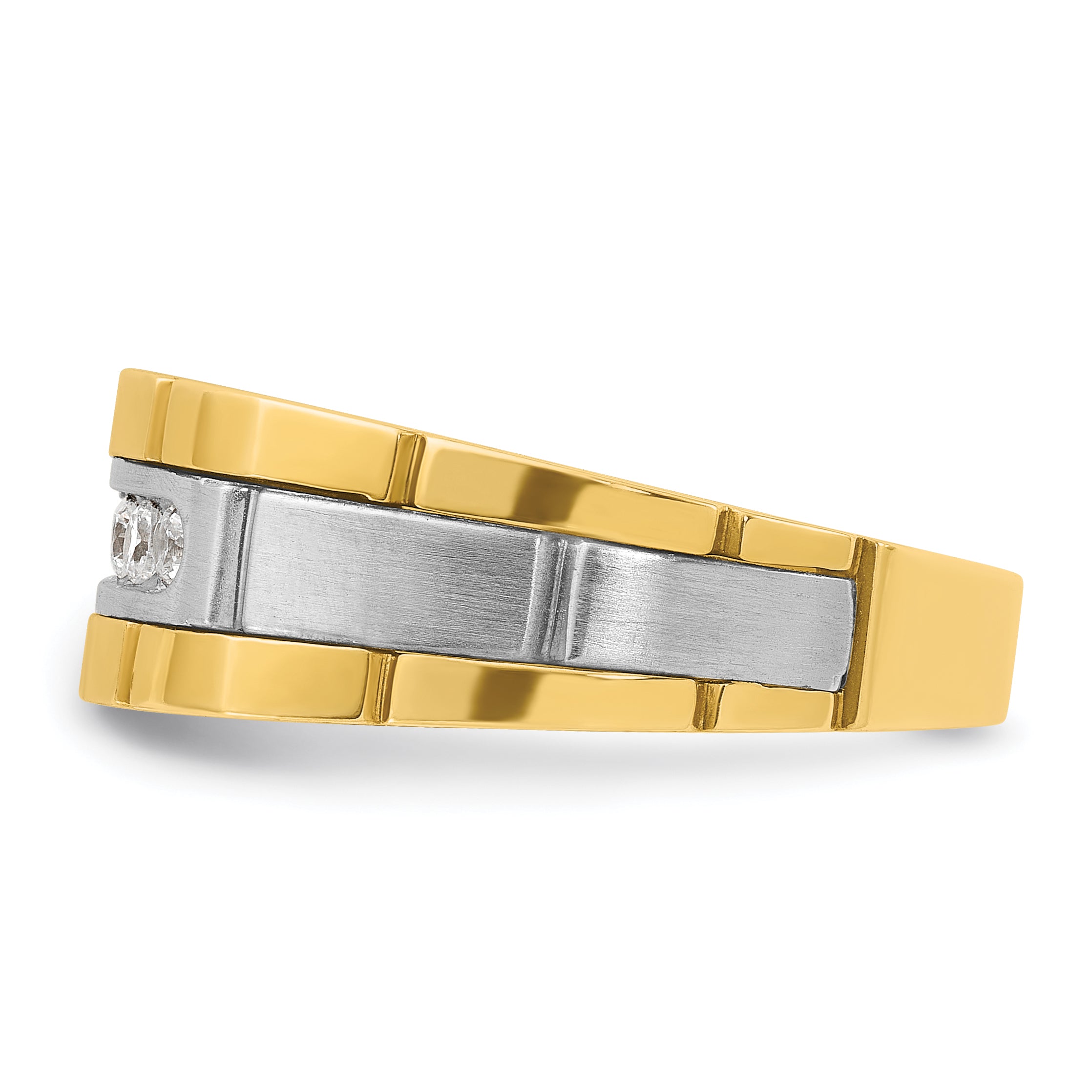 14k Two-tone Gold Men's 1/4 carat Diamond Complete Ring