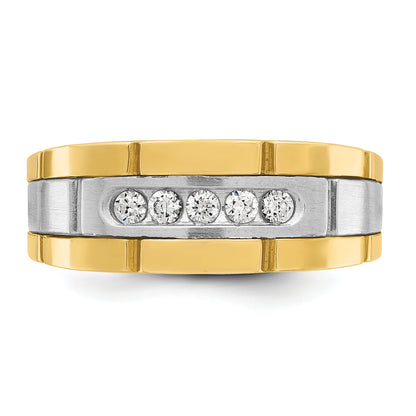 14k Two-tone Gold Men's 1/4 carat Diamond Complete Ring