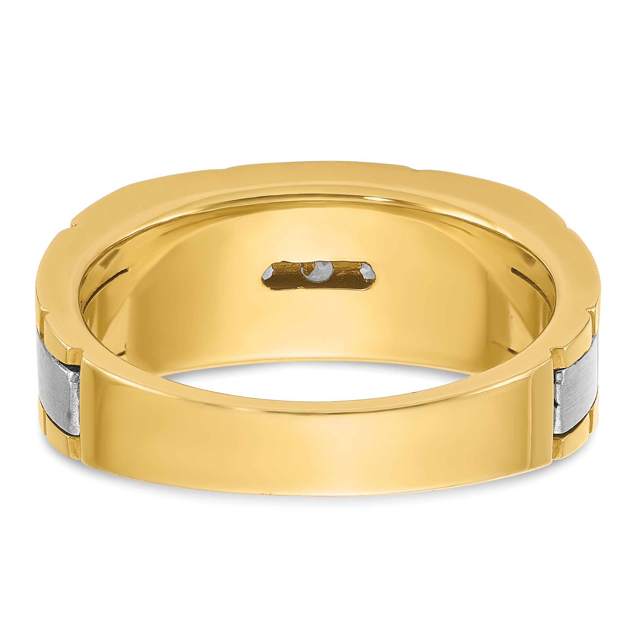 14k Two-tone Gold Men's 1/4 carat Diamond Complete Ring