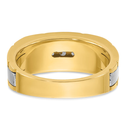 14k Two-tone Gold Men's 1/4 carat Diamond Complete Ring