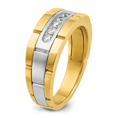 14k Two-tone Gold Men's 1/4 carat Diamond Complete Ring