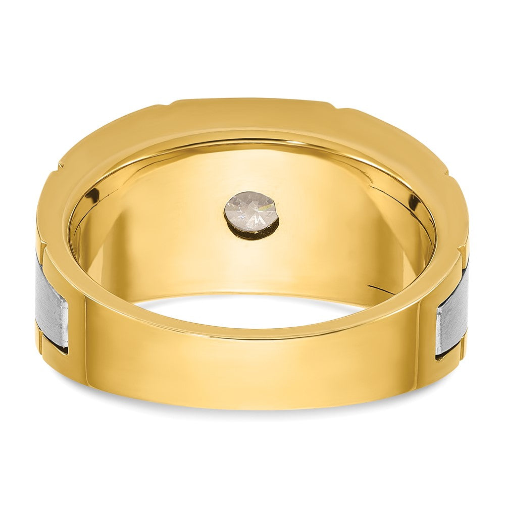 14k Two-tone Gold Men's 1/2 carat Diamond Complete Ring