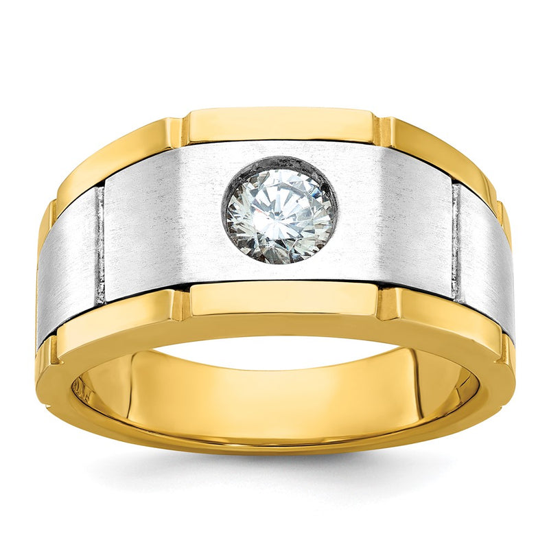 14k Two-tone Gold Men's 1/2 carat Diamond Complete Ring