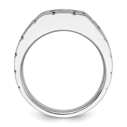 14K White Gold True Origin Ibgoodman 1 Carat Lab Grown Diamond Vs/Si+ G+ Complete Polished And Satin Men'S Ring