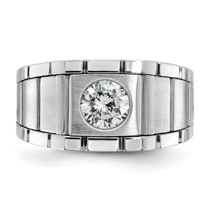 14K White Gold True Origin Ibgoodman 1 Carat Lab Grown Diamond Vs/Si+ G+ Complete Polished And Satin Men'S Ring