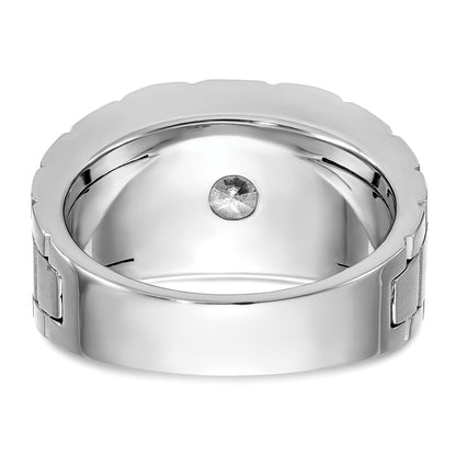 14K White Gold True Origin Ibgoodman 1 Carat Lab Grown Diamond Vs/Si+ G+ Complete Polished And Satin Men'S Ring