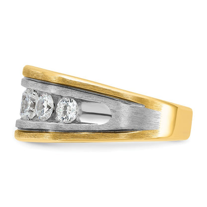14k Two-tone Gold w/Black Rhodium Men's 2 carat Diamond Complete Ring