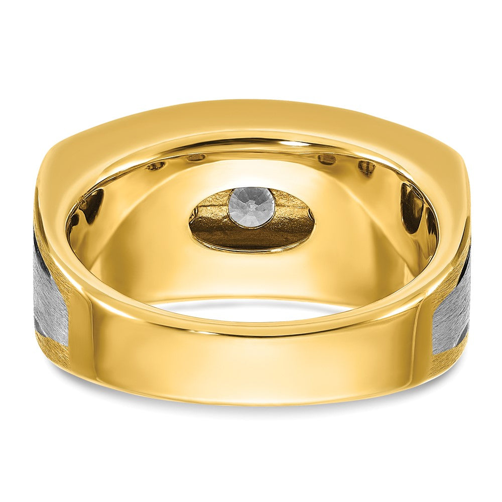 14k Two-tone Gold w/Black Rhodium Men's 2 carat Diamond Complete Ring