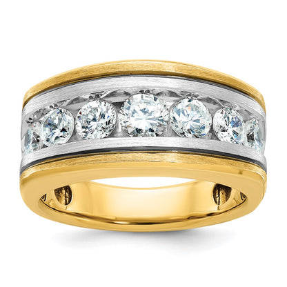 14k Two-tone Gold w/Black Rhodium Men's 2 carat Diamond Complete Ring