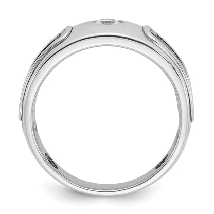 14k Two-tone Gold Men's 1/5 carat Diamond Complete Ring