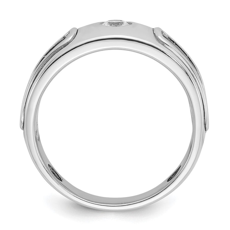 14k Two-tone Gold Men's 1/5 carat Diamond Complete Ring