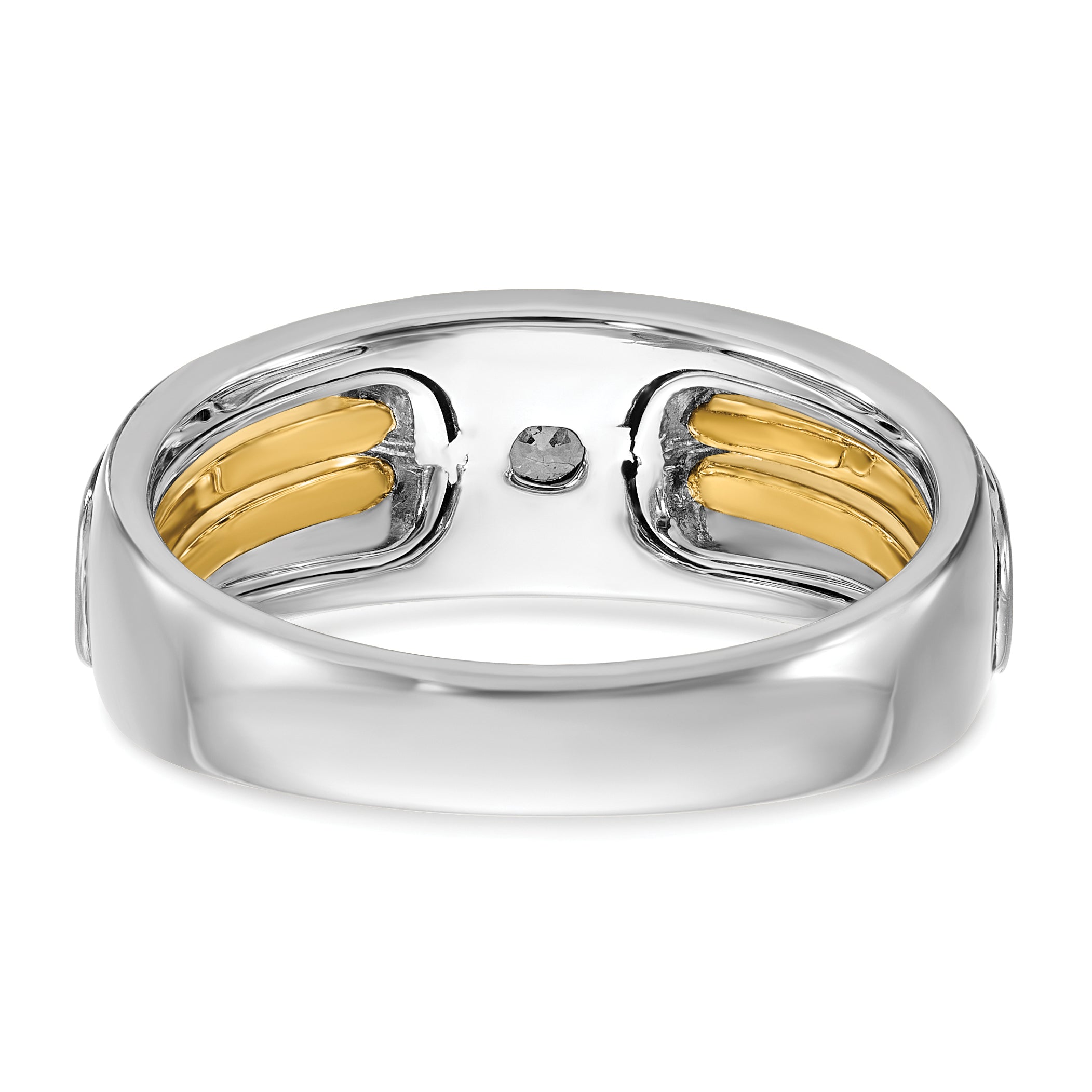 14k Two-tone Gold Men's 1/5 carat Diamond Complete Ring