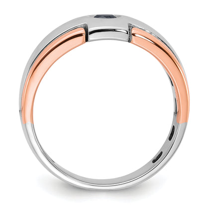 14k White/Rose Gold Two-tone Gold White/Rose Gold Men's 1/4 carat Black Diamond Complete Ring