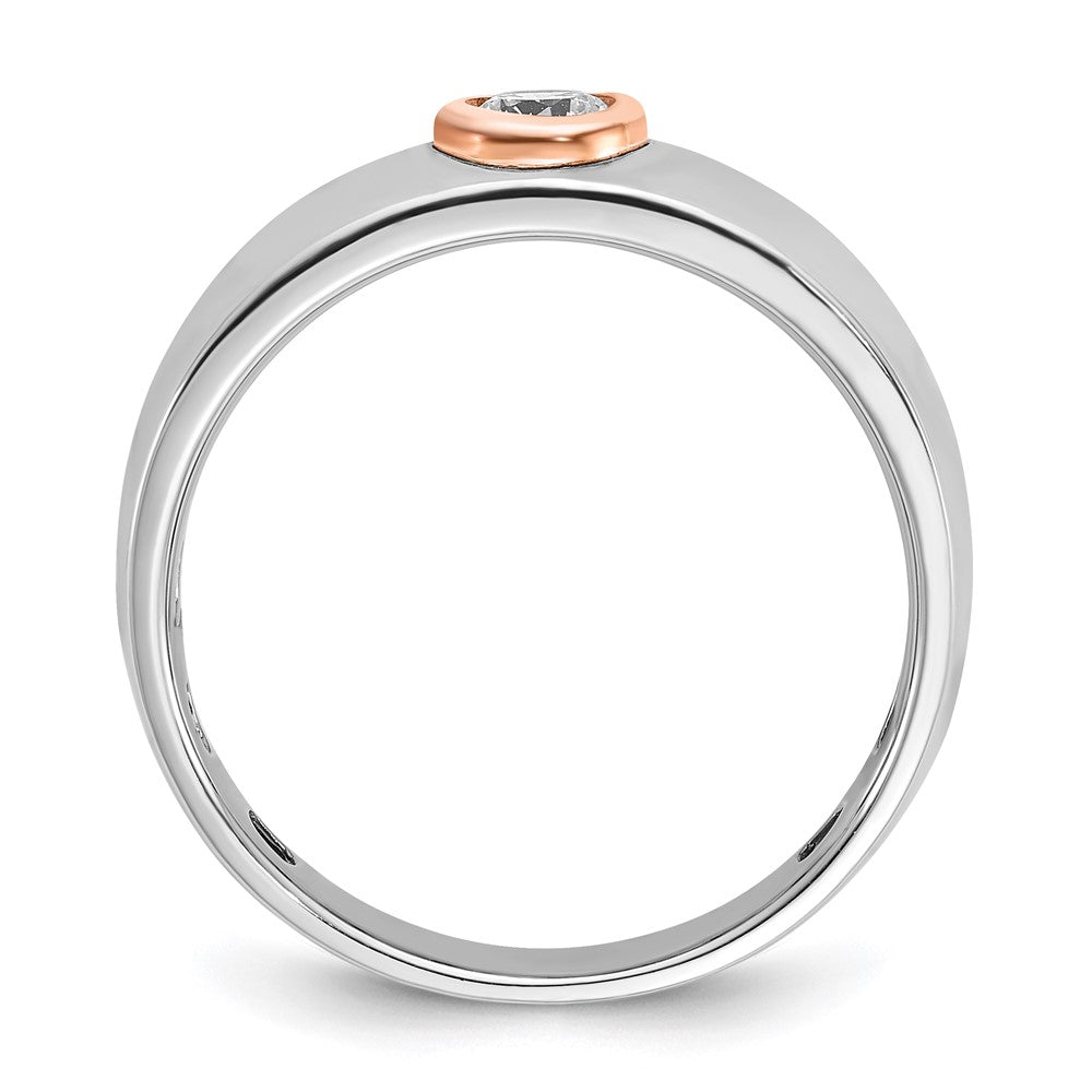 14k White/Rose Gold Two-tone Gold White/Rose Gold Men's 1/4 carat Diamond Complete Ring