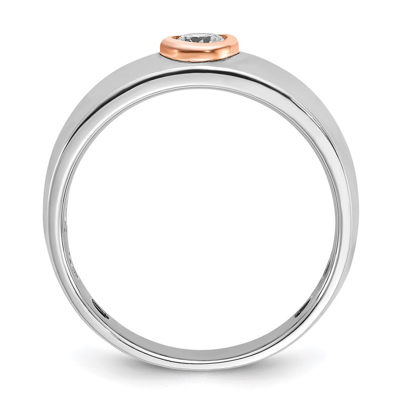 14k White/Rose Gold Two-tone Gold White/Rose Gold Men's 1/4 carat Diamond Complete Ring