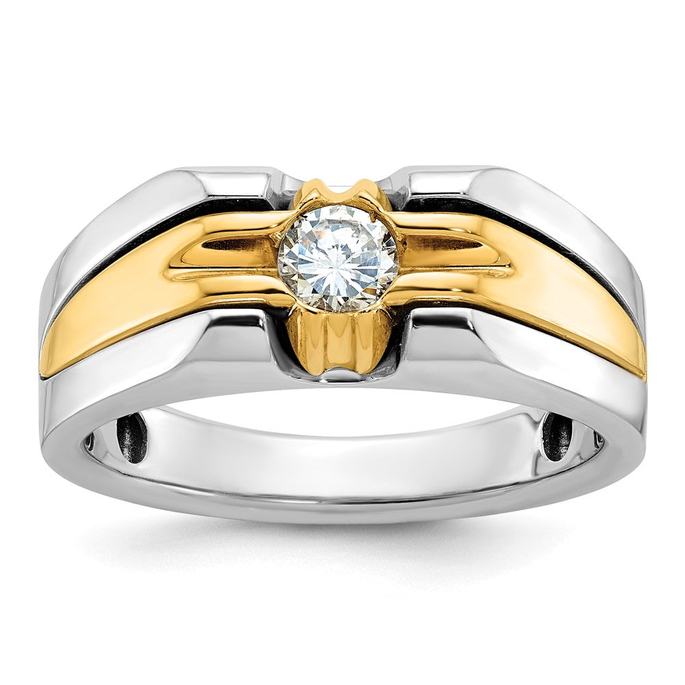 14k Two-tone Gold Men's 3/8 carat Diamond Complete Ring