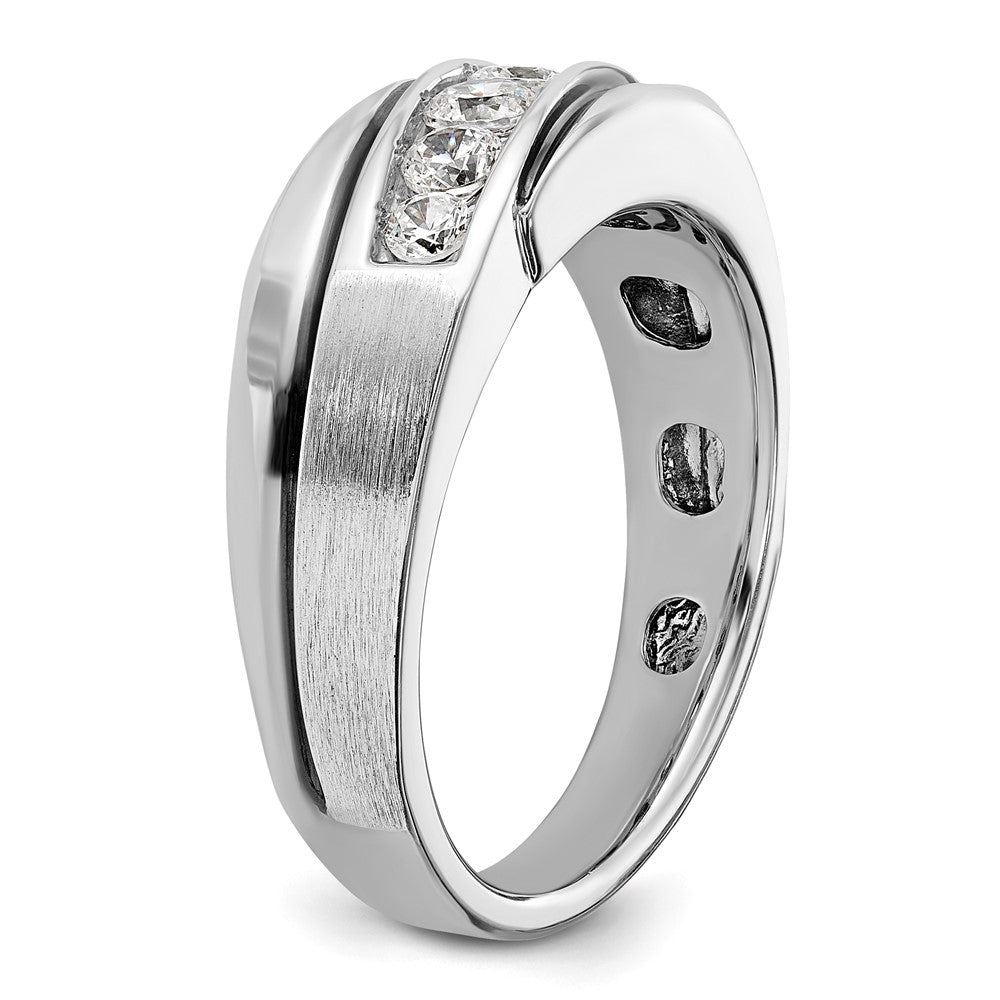 14k White Gold with Black Rhodium Men's Satin 1/2 carat Diamond Complete Ring