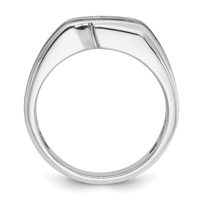 14k White Gold with Black Rhodium Men's Satin 1/2 carat Diamond Complete Ring