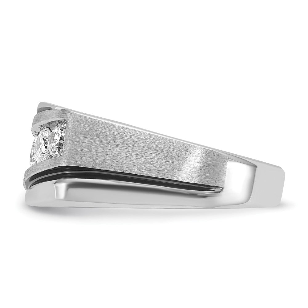 10K White Gold 10Kw Ibg Men'S Polish/Satin Vs+ F+ Lab Grown Diamond Ring