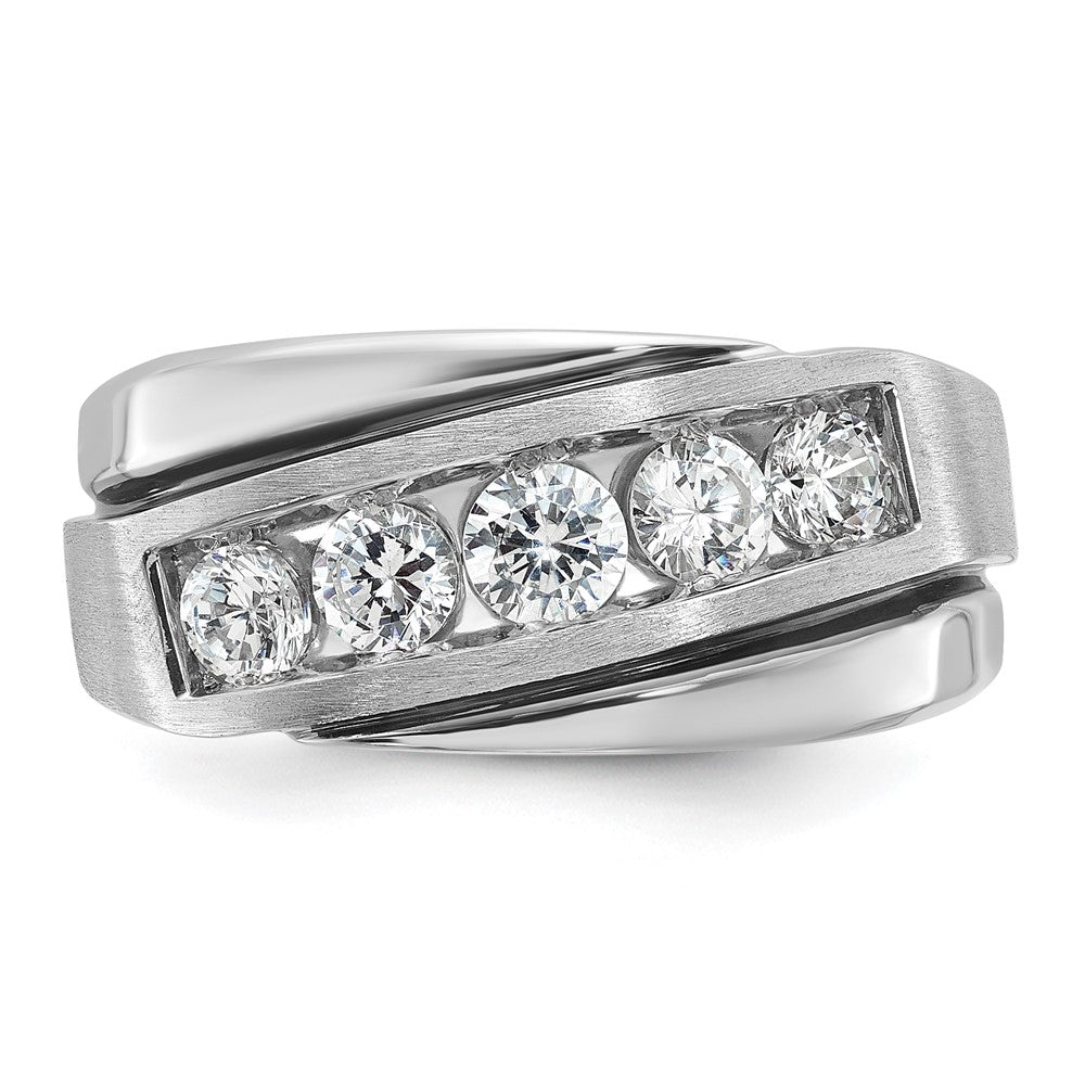 10K White Gold 10Kw Ibg Men'S Polish/Satin Vs+ F+ Lab Grown Diamond Ring