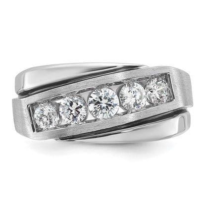 10K White Gold 10Kw Ibg Men'S Polish/Satin Vs+ F+ Lab Grown Diamond Ring