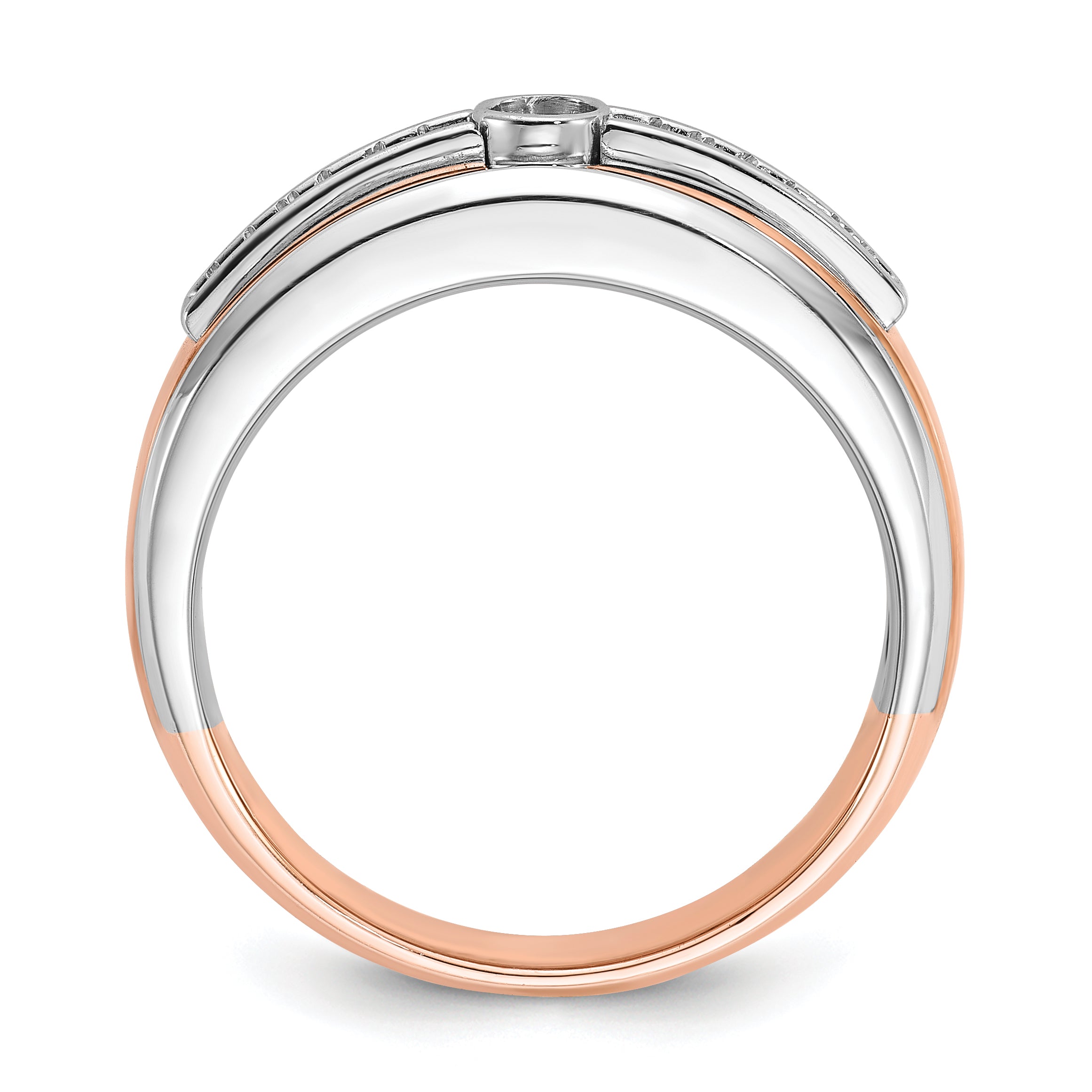 10K Two-Tone White/Rose Gold Ibgoodman Men'S Diamond Complete Ring