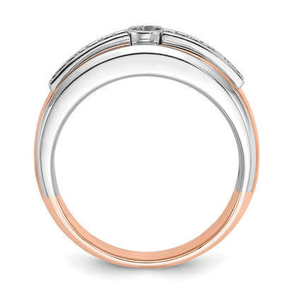 10K Two-Tone White/Rose Gold Ibgoodman Men'S Diamond Complete Ring