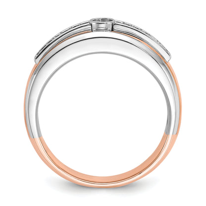 14k White/Rose Gold Two-tone Gold White/Rose Gold Men's 1/5 carat Diamond Complete Ring