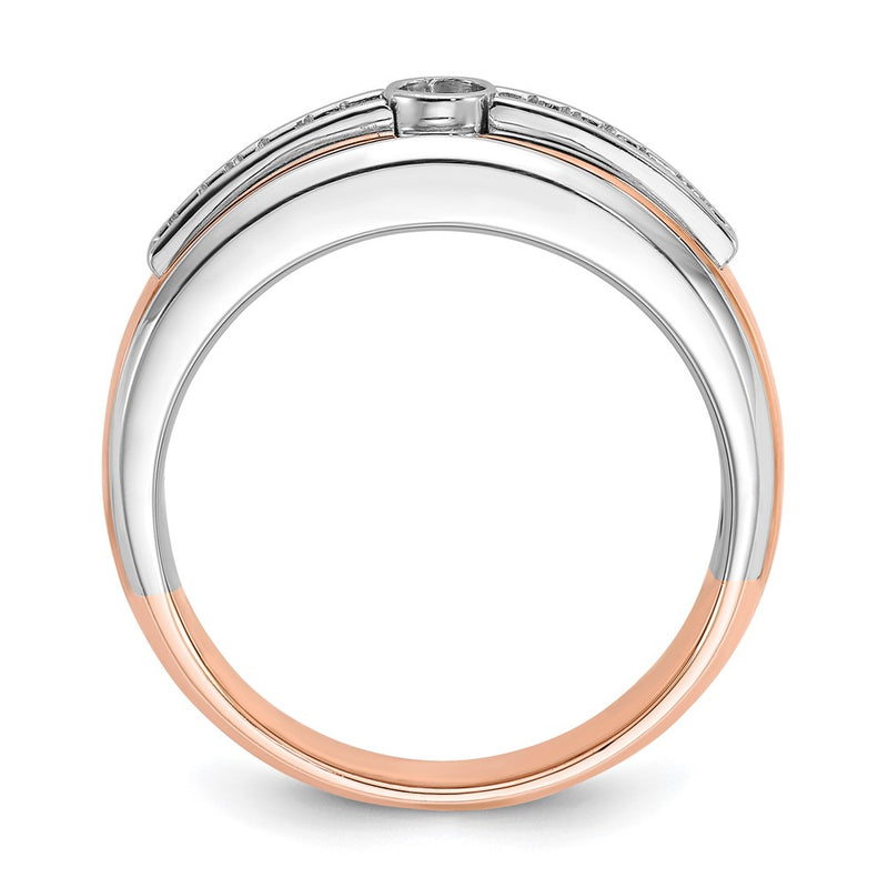 14k White/Rose Gold Two-tone Gold White/Rose Gold Men's 1/5 carat Diamond Complete Ring