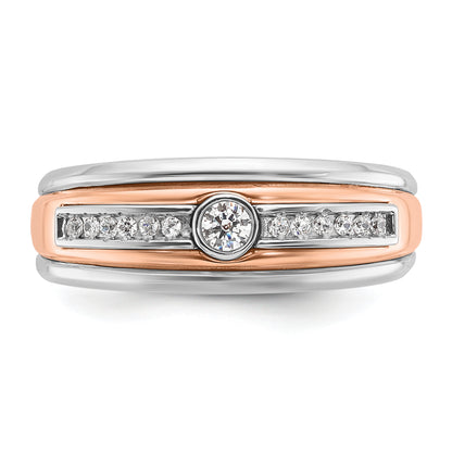 14k White/Rose Gold Two-tone Gold White/Rose Gold Men's 1/5 carat Diamond Complete Ring