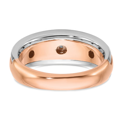 14k White/Rose Gold Two-tone Gold White/Rose Gold Men's 1/5 carat Diamond Complete Ring