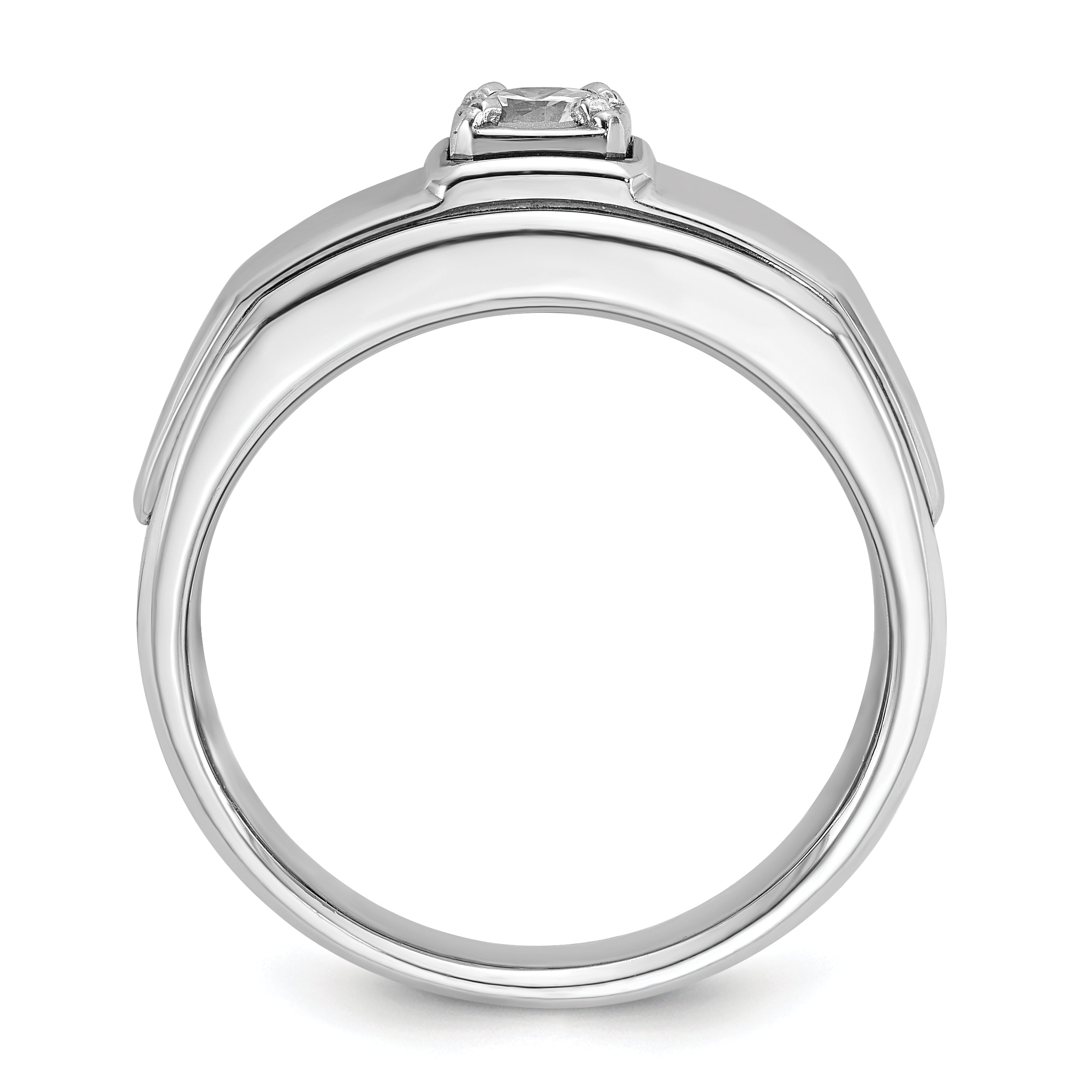 14k White Gold Men's 1/3 carat Diamond Complete Ring