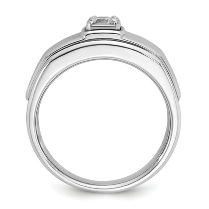 14k White Gold Men's 1/3 carat Diamond Complete Ring