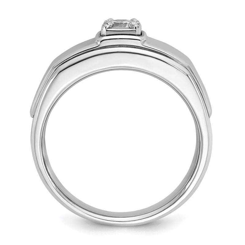 14k White Gold Men's 1/3 carat Diamond Complete Ring