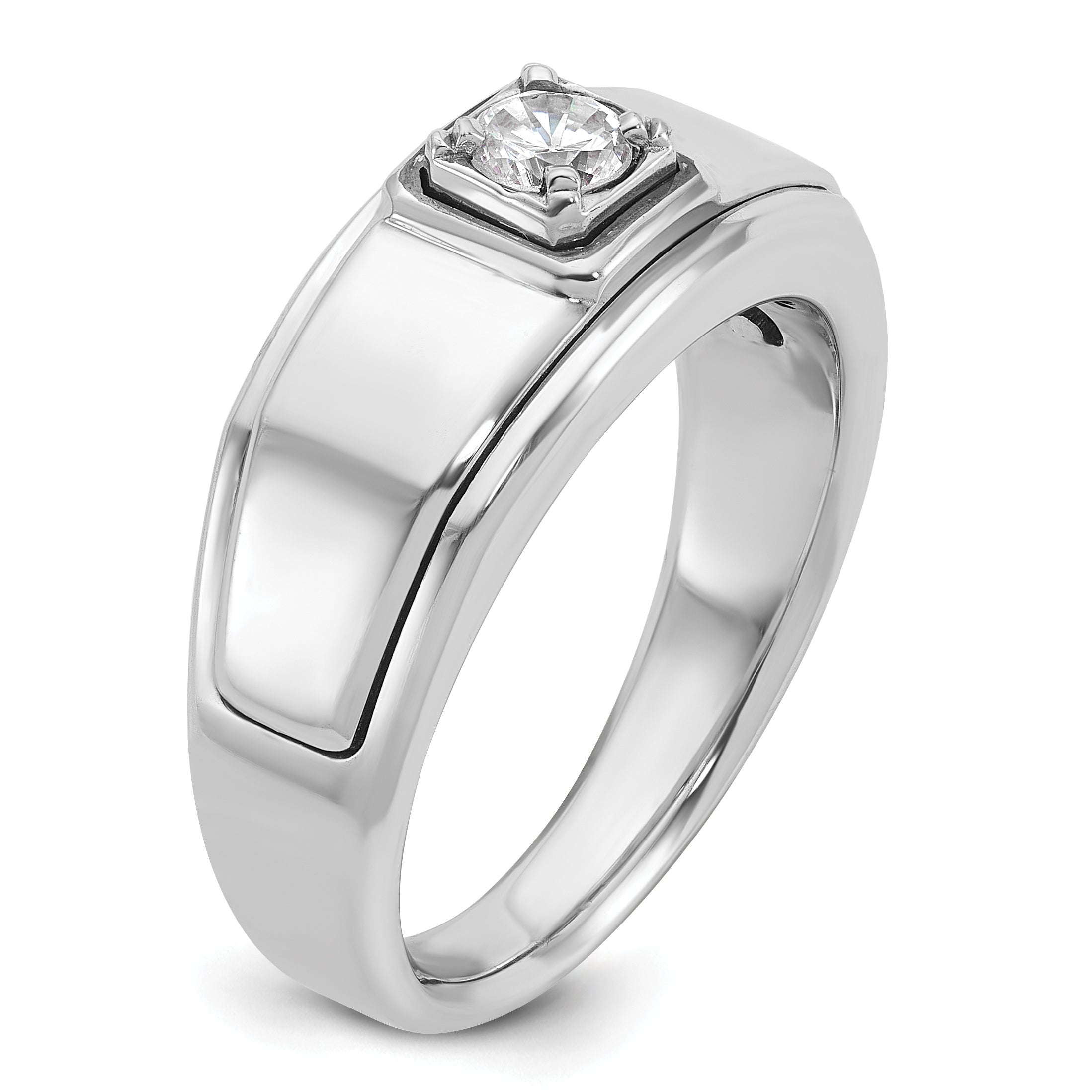 14k White Gold Men's 1/3 carat Diamond Complete Ring