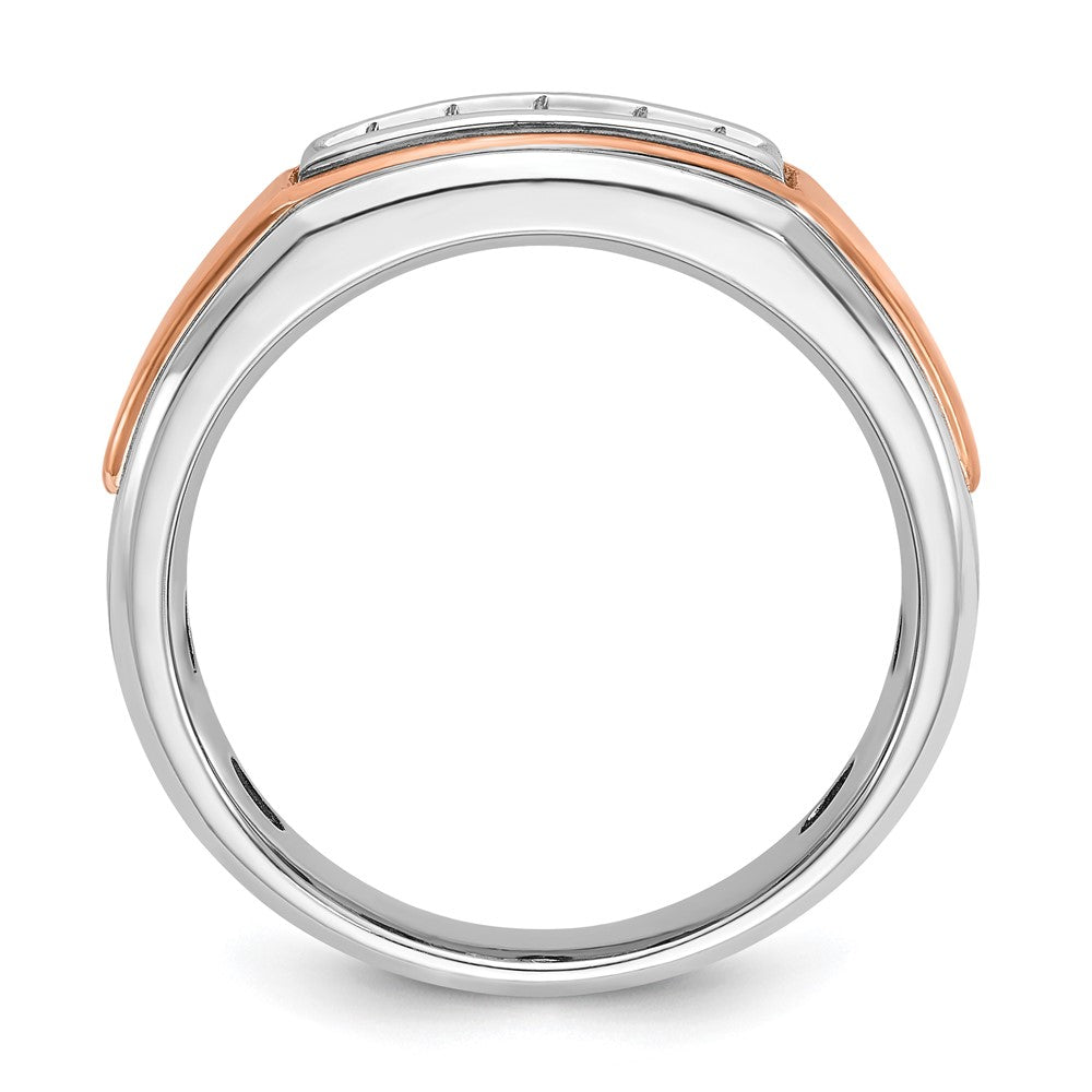 14k White/Rose Gold Two-tone Gold White/Rose Gold Men's 1/4 carat Diamond Complete Ring