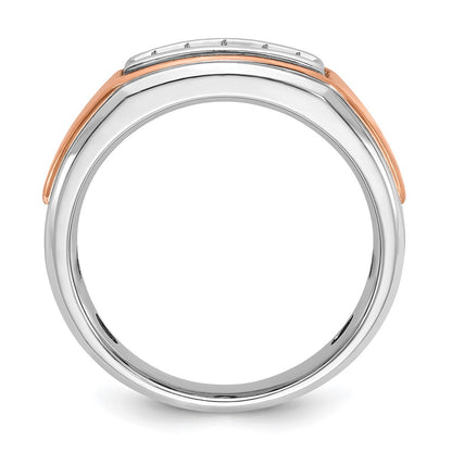 14k White/Rose Gold Two-tone Gold White/Rose Gold Men's 1/4 carat Diamond Complete Ring